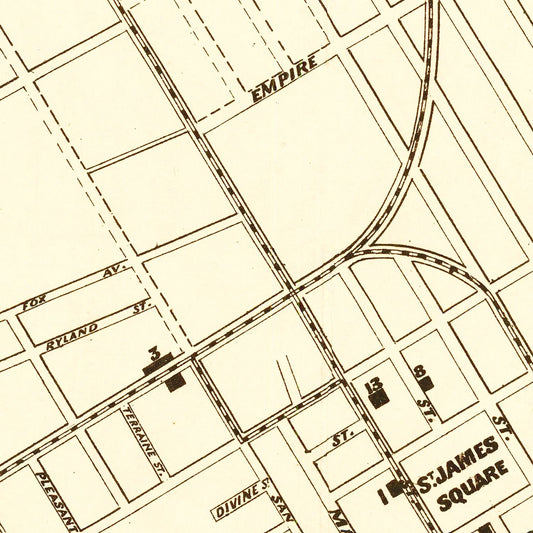 Vintage Map of San Jose, California, 1872