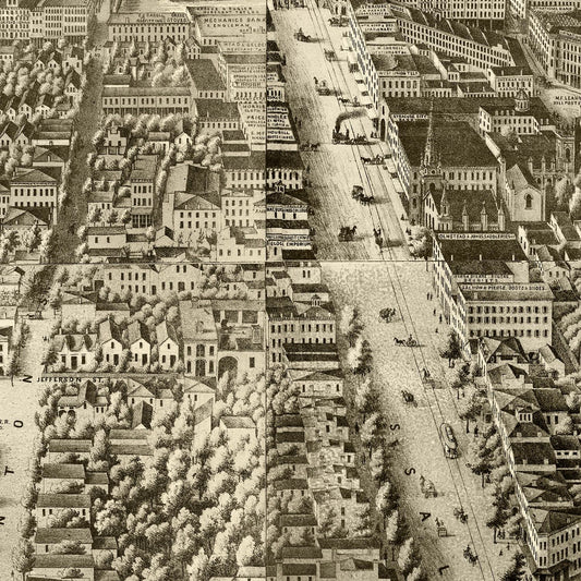 Vintage Map of Syracuse, New York, 1868