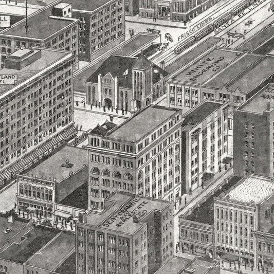 Vintage Map of Dallas, Texas, 1912