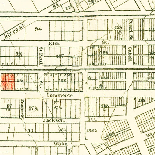 Vintage Map of Dallas, Texas, 1882