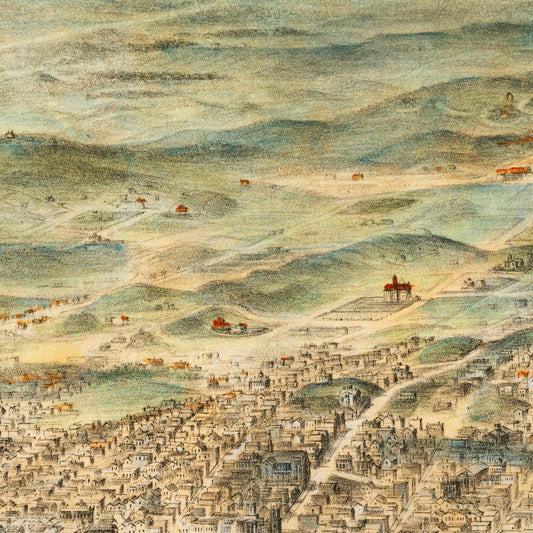 Vintage Map of San Francisco, California, 1864