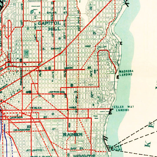 Vintage Map of Seattle, Washington, 1911