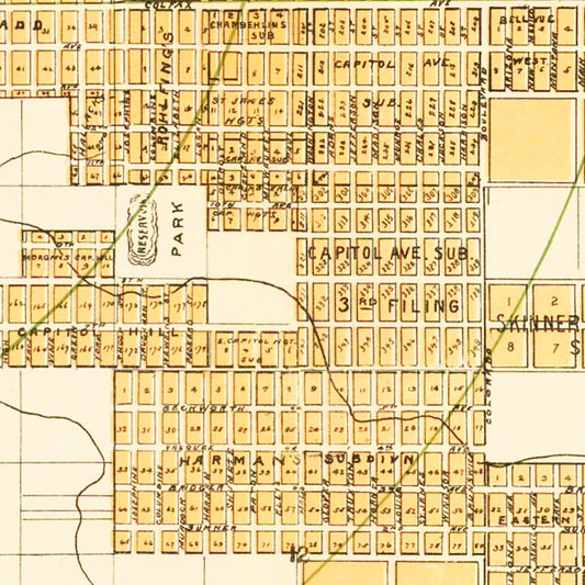 Vintage Map of Denver, Colorado, 1889