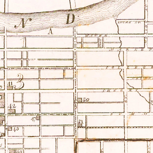 Vintage Map of Nashville, Tennessee, 1860