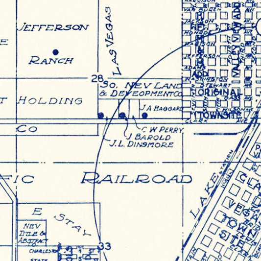 Vintage Map of Las Vegas, Nevada, 1920