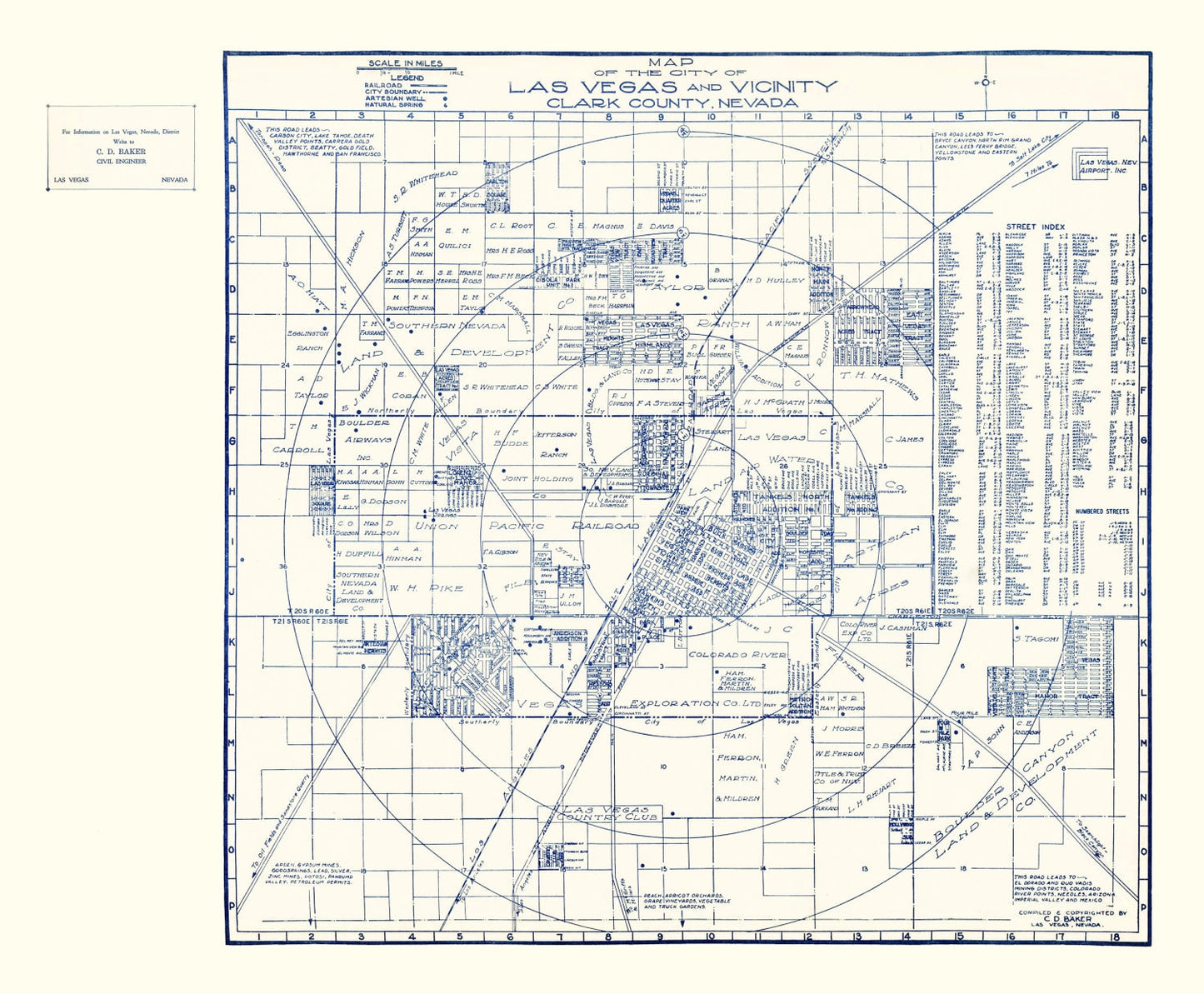 Vintage Map of Las Vegas, Nevada, 1920
