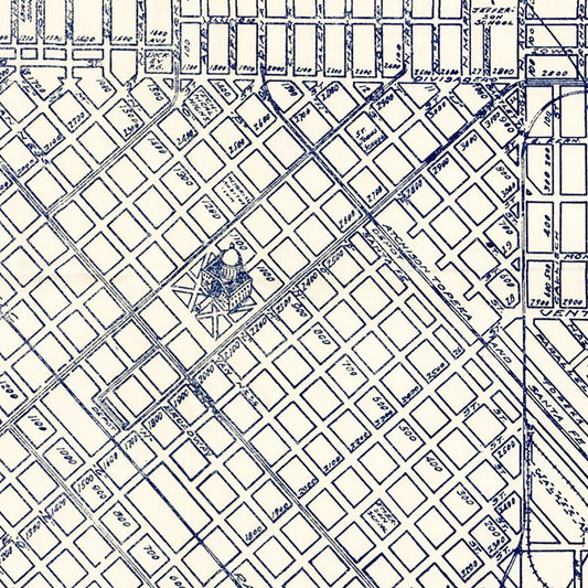 Vintage Map of Fresno, California, 1925