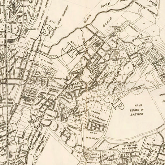 Vintage Map of Oakland, California, 1903