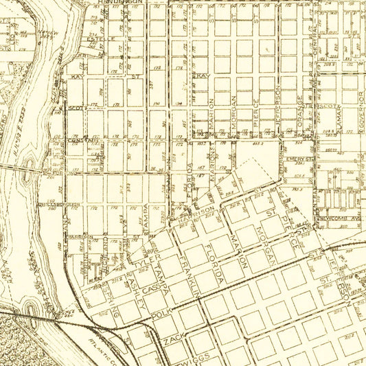 Vintage Map of Tampa, Florida, 1913