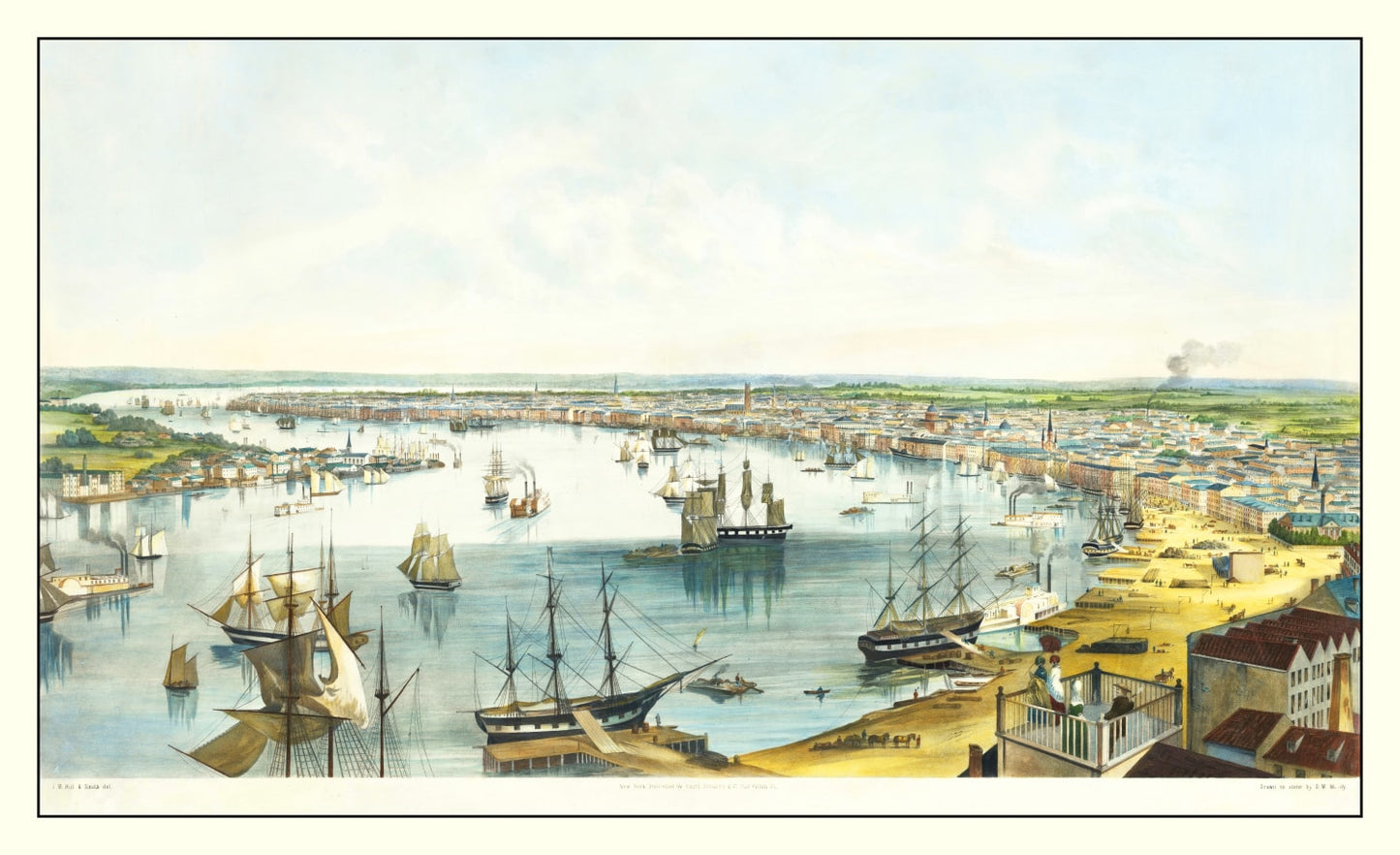 Vintage Map of New Orleans, Louisiana, 1852