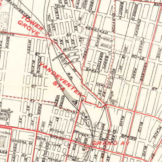 Vintage Map of St. Louis, Missouri, 1894