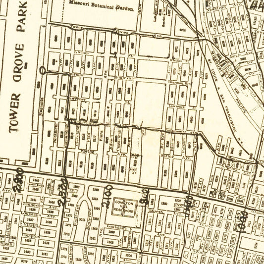 Vintage Map of St. Louis, Missouri, 1901