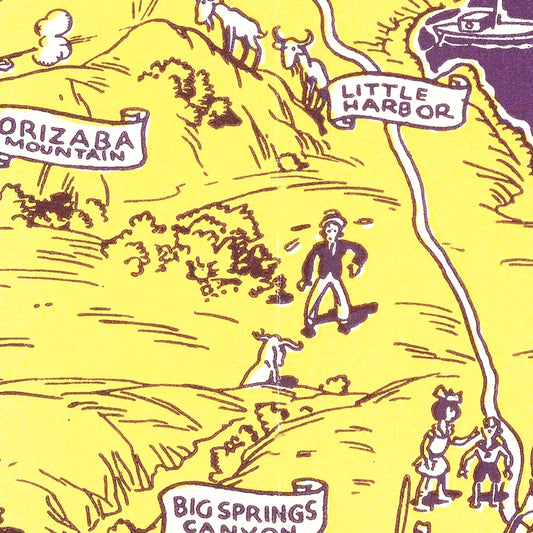 Vintage Catalina Island, California Map, 1931