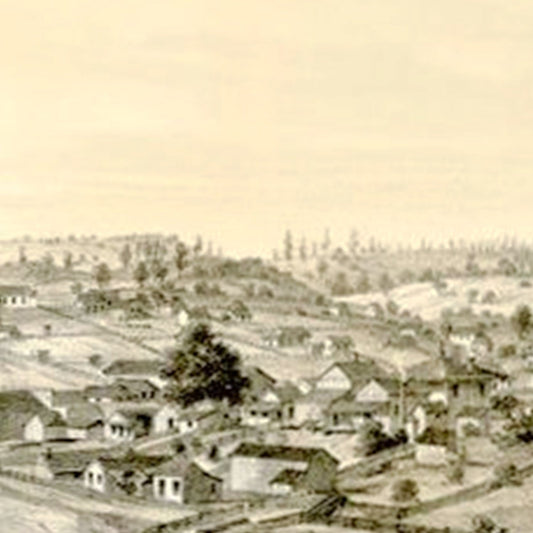 Vintage Map of Jackson, Amador County, California, 1857