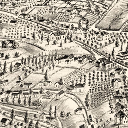 Vintage Map of Auburn, California, 1887 (Bird's Eye Edition)