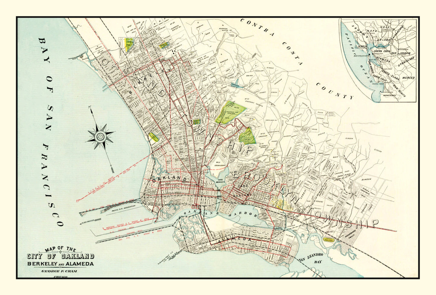 Vintage Map of Berkeley, California, 1899