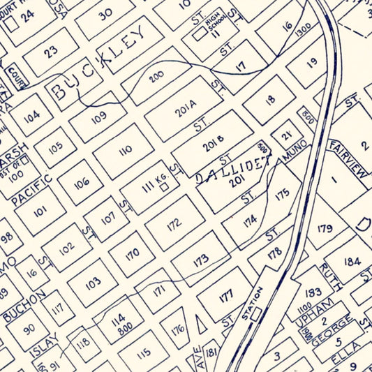 Vintage Map of San Luis Obispo, California, 1920