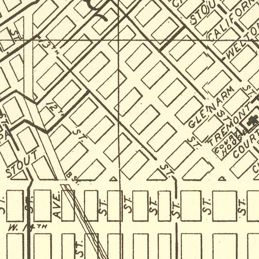 Vintage Map of Denver, Colorado, 1901