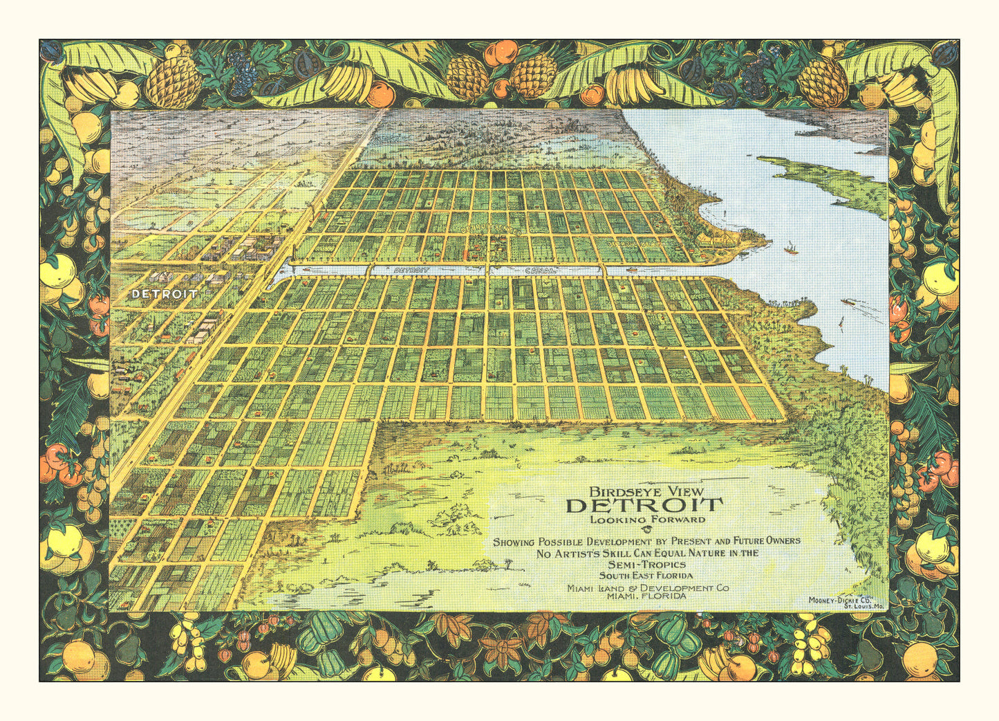 Vintage Map of Detroit, Florida 1911