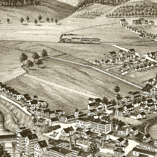 Vintage Map of Valley Falls, New York, 1887
