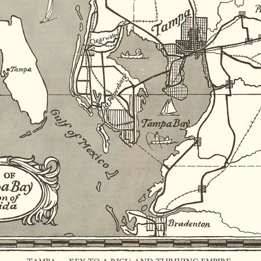 Vintage Map of Tampa, Florida, 1928