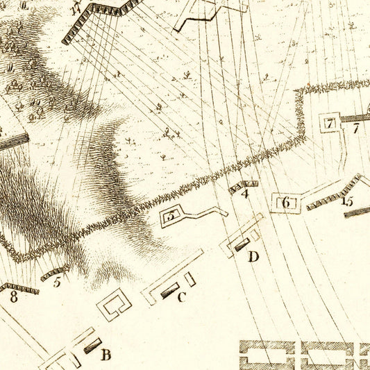 Vintage Map of the Siege of Savannah, Georgia, 1794