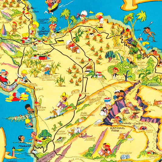 Vintage Map of Maui County, Hawaii, 1931