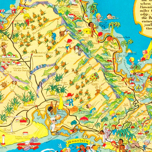 Vintage Map of Oahu, Hawaii, 1931