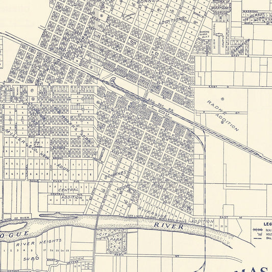 Vintage Map of Grants Pass, Oregon, 1920