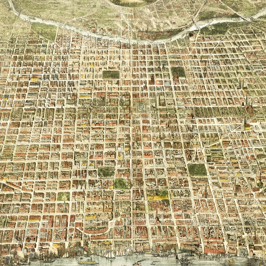 Vintage Map of Philadelphia, Pennsylvania, 1872