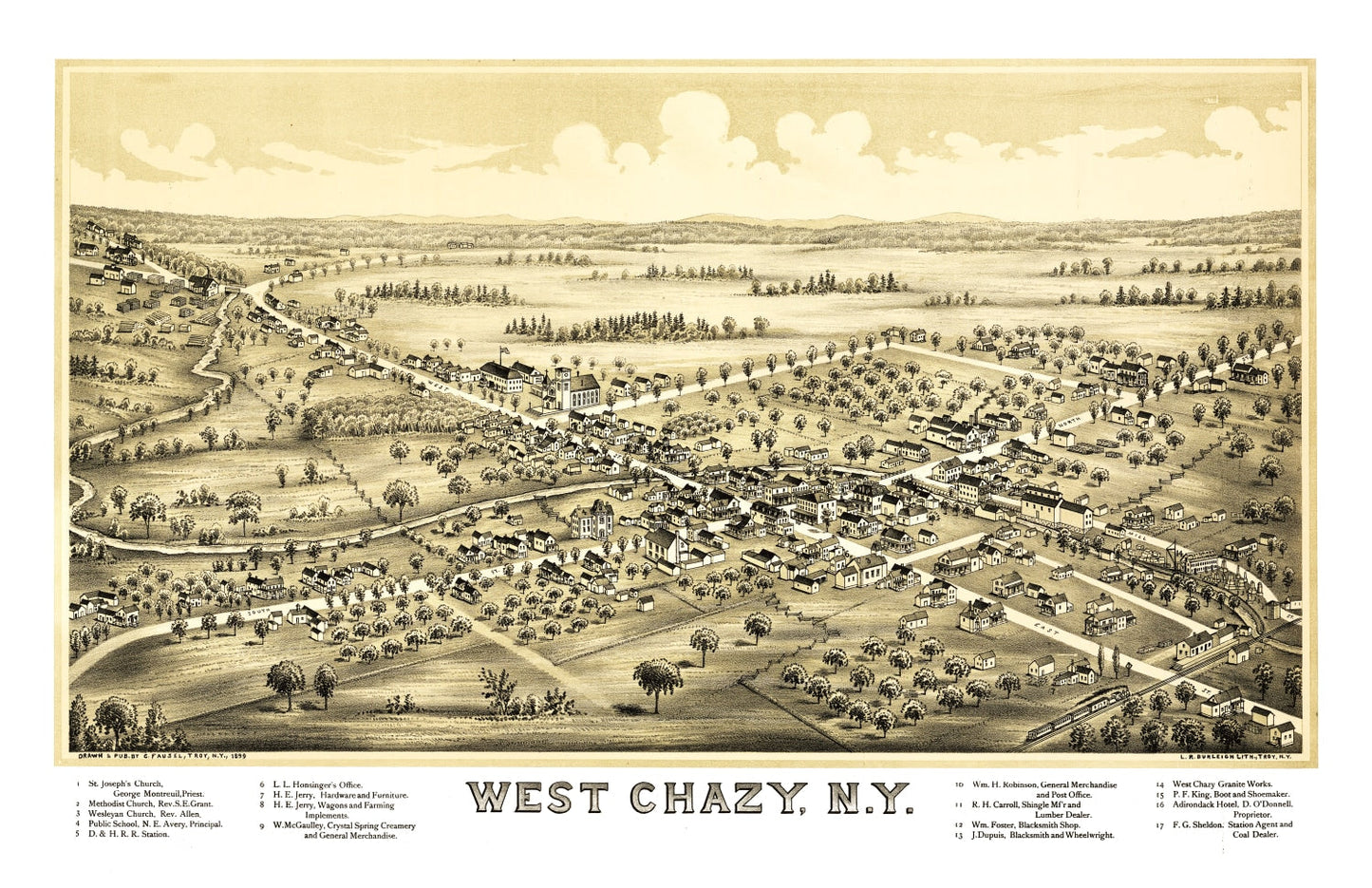 Vintage Map of West Chazy, New York, 1899