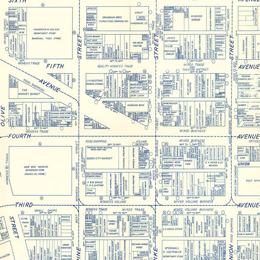 Vintage Map of Seattle, Washington, 1930