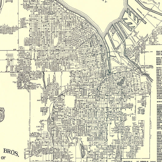 Vintage Map of Tacoma, Washington, 1920