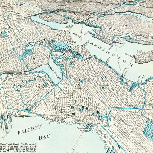 Vintage Map of Seattle, Washington, 1925 Edition