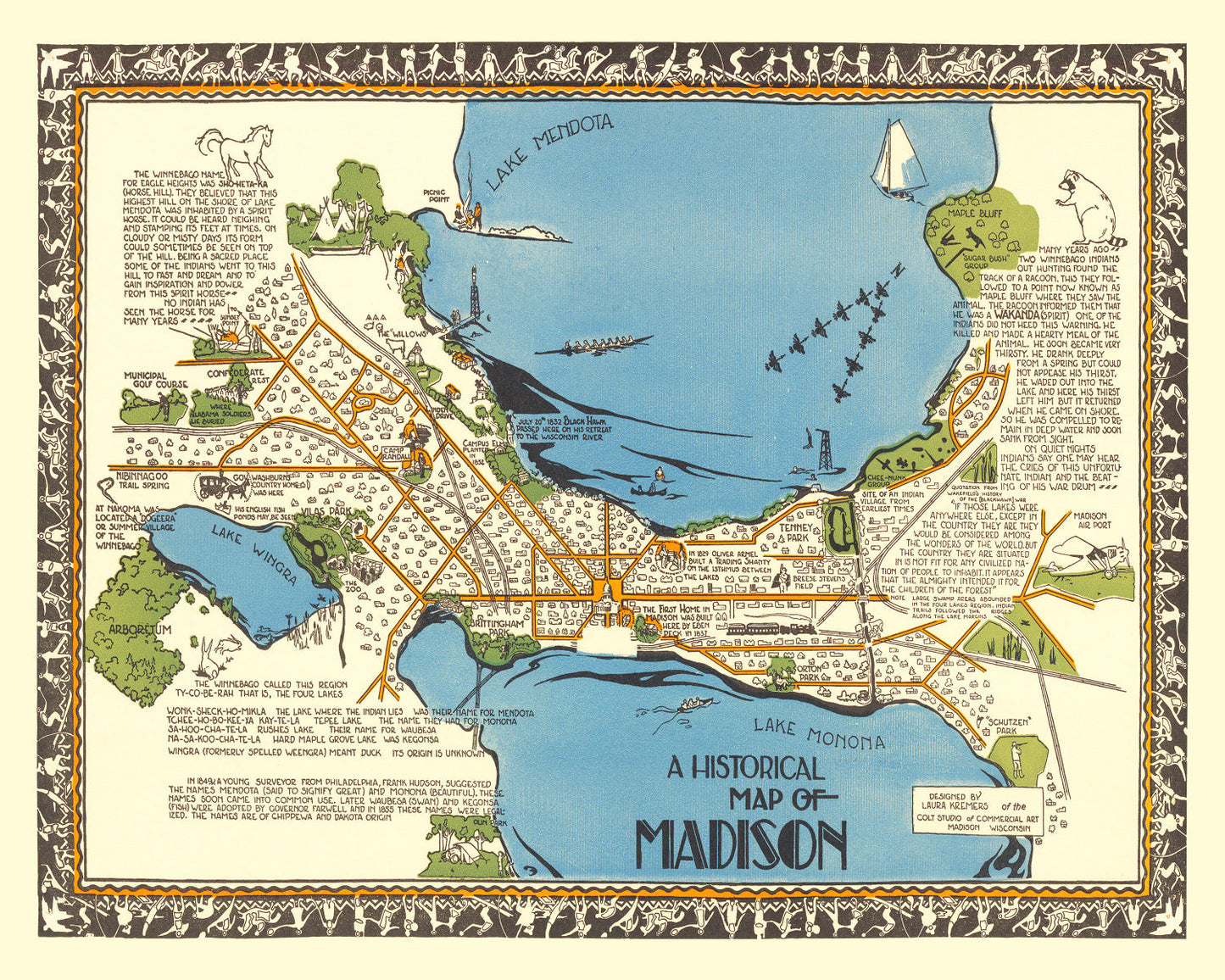Vintage Map of Madison, Wisconsin, 1924