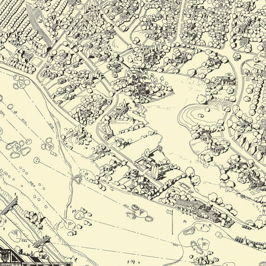 Vintage Map of Toluca Lake Lakeside Golf Course, 1936