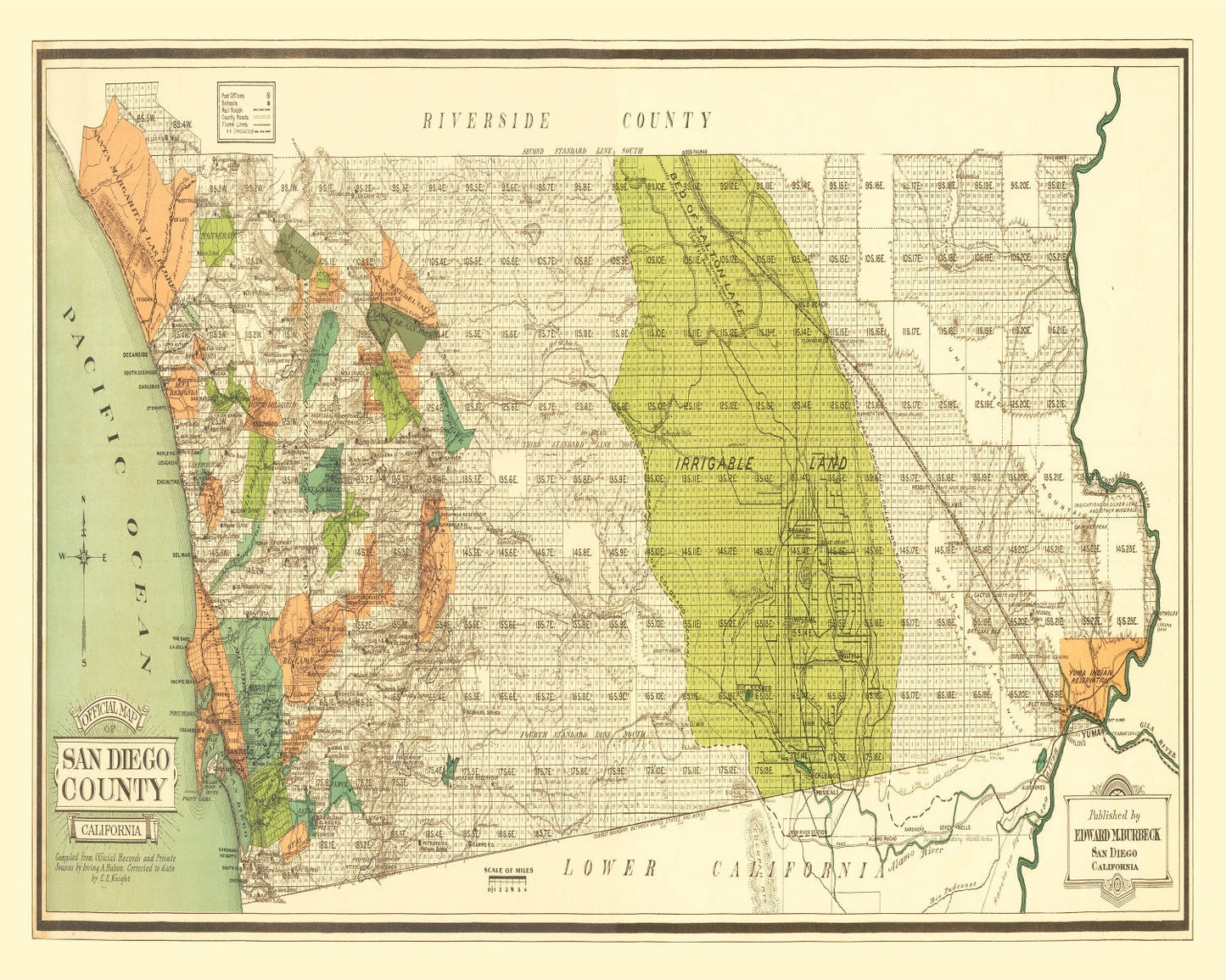 Vintage Map of San Diego County, California, 1900