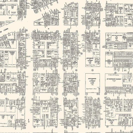 Vintage Map of Washington, DC Business Section 1947