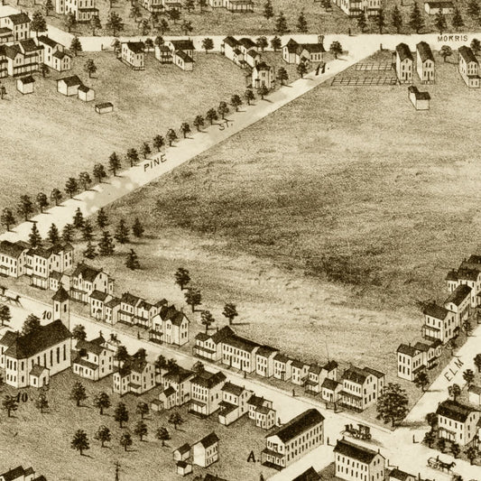 Vintage Map of Morristown, New Jersey, 1876