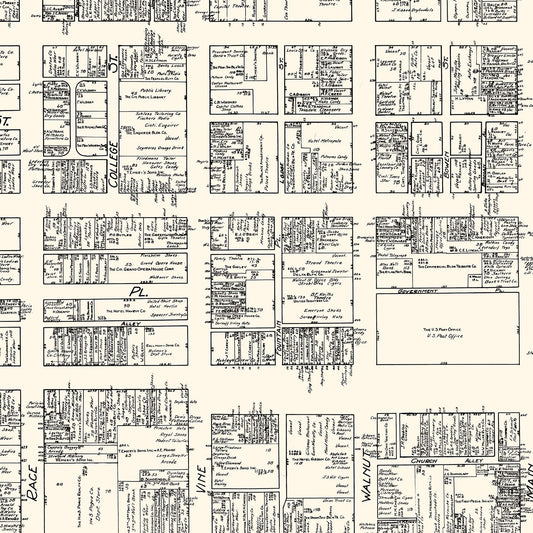 Vintage Map of Cincinnati, OH Business Section, 1929