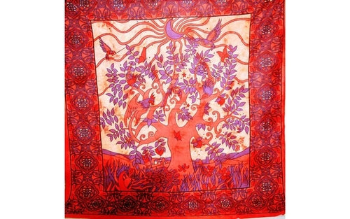 Crescent Moon Botanical Tapestry Boho Cotton Wall Hanging