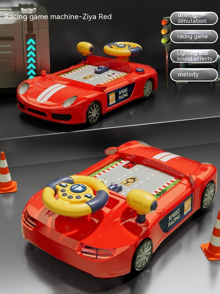 red rechargeable kids steering wheel toy with USB cable