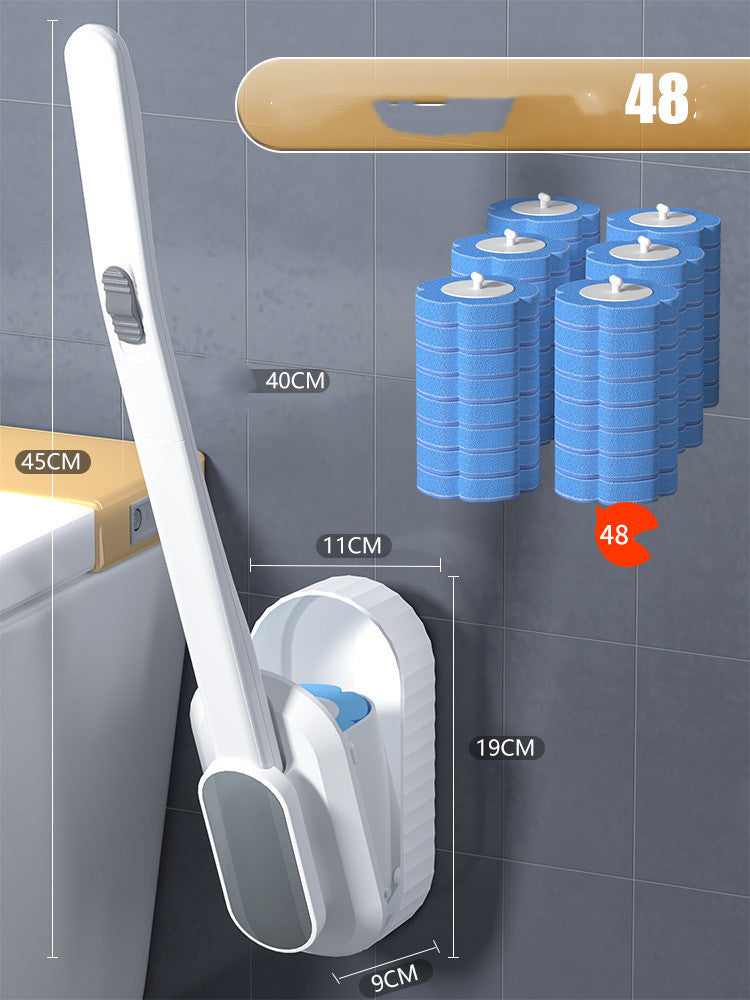 Disposable Toilet Brush with Replaceable Heads – Touch-Free Deep Clean, Always Fresh