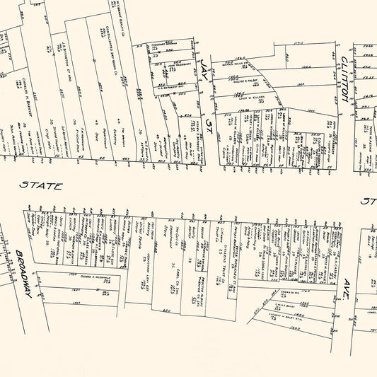 Vintage Map of Schenectady, NY Business Section, 1929