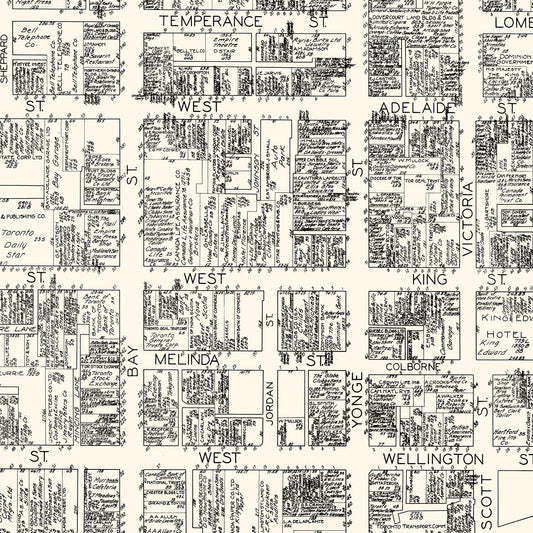 Vintage Map of Toronto, Canada, 1929