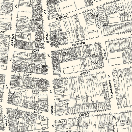 Vintage Map of Trenton, New Jersey Business Section, 1929
