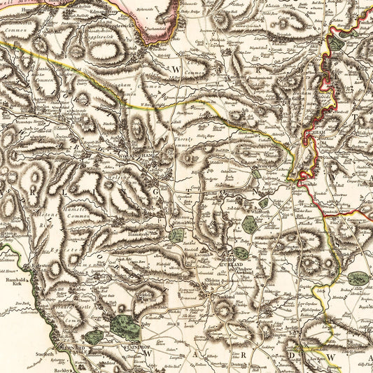 Vintage Map of County Durham, England, 1801