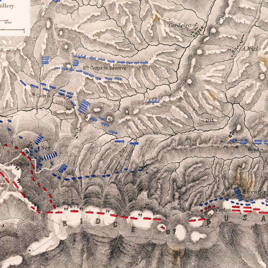 Vintage Map of the Battle of Busaco, Portugal, 1810