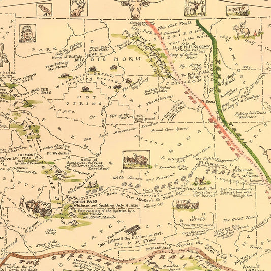 Vintage Map of Wyoming, 1928