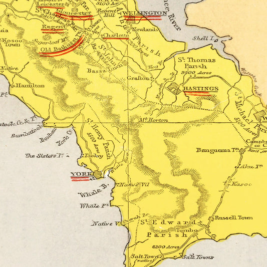 Vintage Map of Sierra Leone, 1862